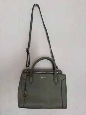 Nine West Olive Satchel with Top Handles and Crossbody Strap